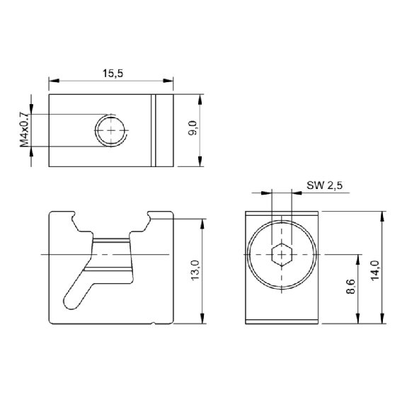 Fixation pour capteurs optoélectroniques BOS 21M, BOS 50K - BOS 21-KH-1 (BAM00TF)-Lire la description
