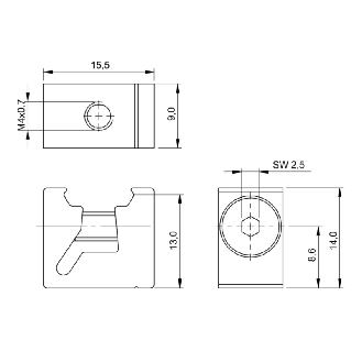 Fixation pour capteurs optoélectroniques BOS 21M, BOS 50K - BOS 21-KH-1 (BAM00TF)-Lire la description