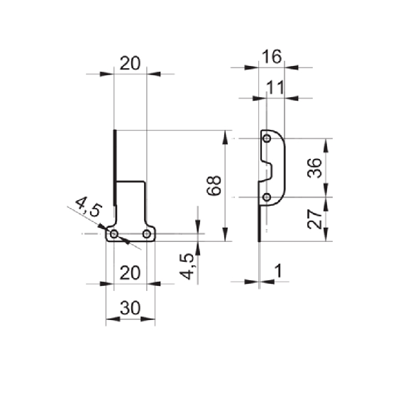 Equerre de montage pour ultrasons U500 pour rétrofit avec UNDK 30 - BAU11111164-Lire la description
