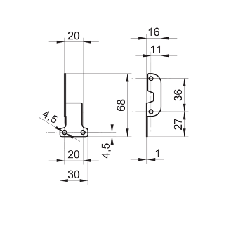 Equerre de montage pour ultrasons U500 pour rétrofit avec UNDK 30 - BAU11111164-Lire la description