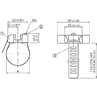 Fixation pour MZT / RZT sur des vérins cylindriques Ø 8-25mm - BEF-KHZ-RT1-25-Lire la description