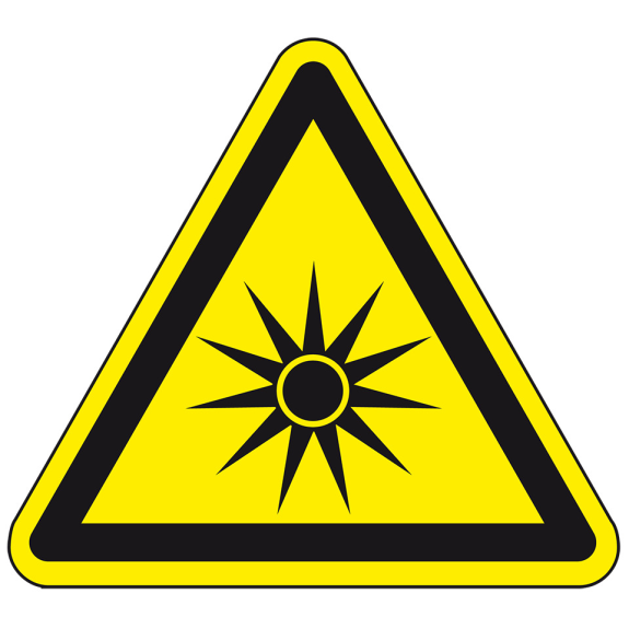Warnschild Warnung vor optischer Strahlung, Folie, selbstklebend, SL 200mm, ASR A1.3, DIN EN ISO 7010 W027 Warnschild Warnung vor optischer Strahlung, Folie, selbstklebend, SL 200mm, ASR A1.3, DIN EN ISO 7010 W027-Beschreibung lesen