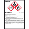 Gefahrstoffetikett Methanol, GefStoffV/GHS/CLP, Folie, 52x74mm, 10/Bogen Gefahrstoffetikett Methanol, GefStoffV/GHS/CLP, Folie, 52x74mm, 10/Bogen