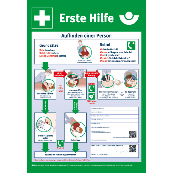 Erste Hilfe Aushang, DGUV Information 204-001, Aluminium, 395x575mm, DGUV Erste Hilfe Aushang, DGUV Information 204-001, Aluminium, 395x575mm, DGUV-Beschreibung lesen