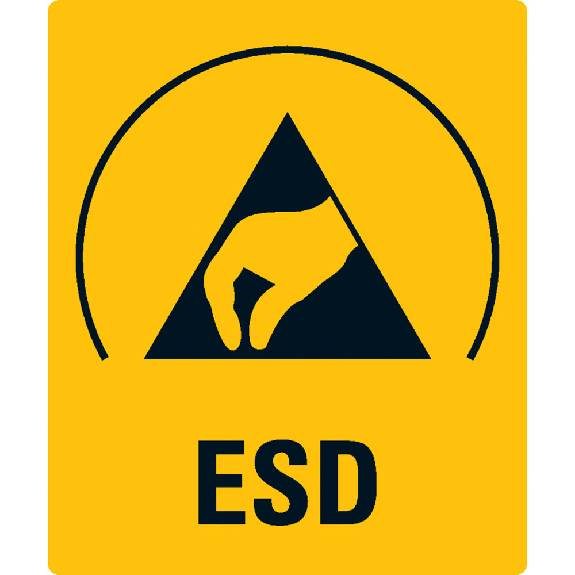 Warnetikett ESD-Schutz, Folie, selbstklebend, 25x30mm, 500/Rolle-Beschreibung lesen