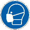 Gebotsschild Maske benutzen, Folie, selbstklebend, Ø 100mm, DIN EN ISO 7010 M016