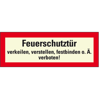 PERMALIGHT power langnachleuchtend Feuerwehrschild Feuerschutztür verkeilen..., Aluminium, 210x74mm, DIN 4066-Beschreibung lesen
