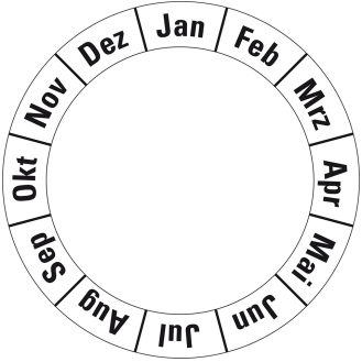 Grundplakette für Systemprüfplakette, weiß, Folie, selbstklebend, Ø 40mm, 10/Bogen-Beschreibung lesen