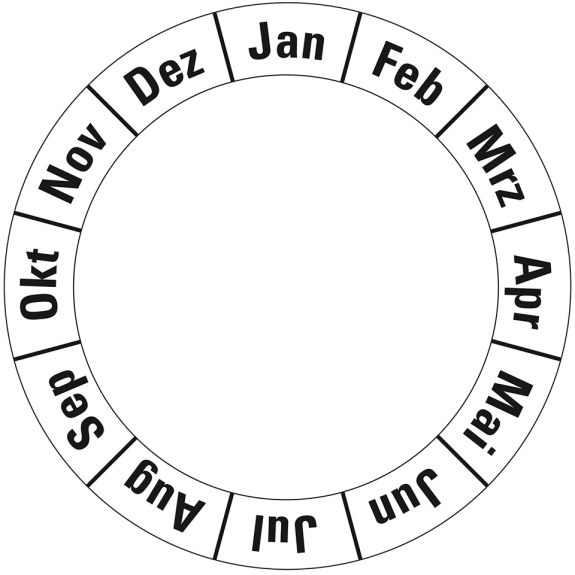 Grundplakette für Systemprüfplakette, weiß, Folie, selbstklebend, Ø 40mm, 10/Bogen-Beschreibung lesen