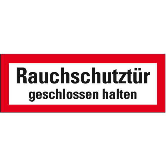 Feuerwehrschild Rauchschutztür geschlossen halten, doppelseitig, Folie, 210x74mm, DIN 4066 Feuerwehrschild Rauchschutztür geschlossen halten, doppelseitig, Folie, 210x74mm, DIN 4066-Beschreibung lesen