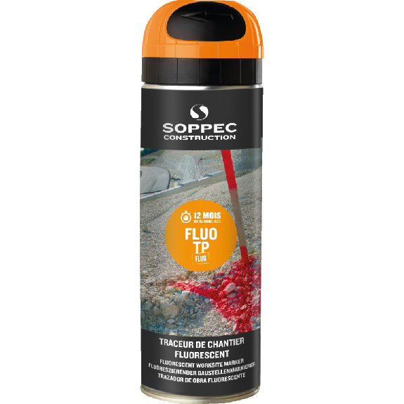 SOPPEC Markierfarbe Fluo T.P., für ca. 10 Monate, orange, fluoreszierend, 500ml/Dose-Beschreibung lesen