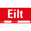 Etikett Eilt, beschriftbar, rot, Haftpapier, ablösbar, 148x74mm, 500/Rolle