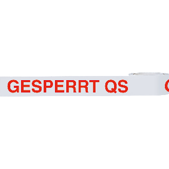 Klebeband Gesperrt QS, weiß/rot, Polypropylen, selbstklebend, 50mm, 66m/Rolle-Beschreibung lesen