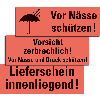 Hinweisetikett Vorsicht Hochempf..., leuchtrot, permanent haftendes Haftpapier, 147x50mm, 250/RO