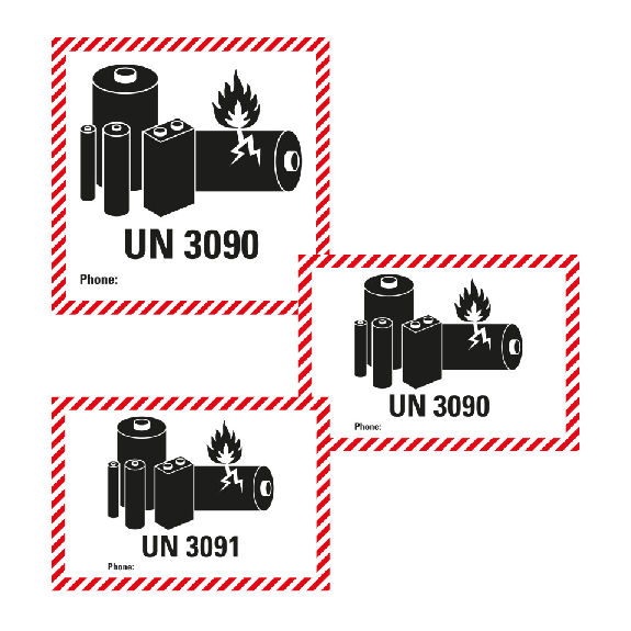 Verpackungskennzeichen für kleine Lithiumzellen,UN Nummer 3090,Folie,100x100mm-Beschreibung lesen