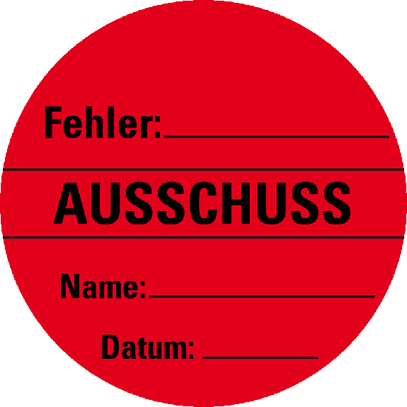 Organisationsetikett Ausschuss, rot, Haftpapier, ablösbar, Ø 60mm, 500/Rolle Organisationsetikett Ausschuss, rot, Haftpapier, ablösbar, Ø 60mm, 500/Rolle-Beschreibung lesen