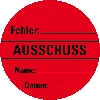 Organisationsetikett Ausschuss, rot, Haftpapier, ablösbar, Ø 60mm, 500/Rolle Organisationsetikett Ausschuss, rot, Haftpapier, ablösbar, Ø 60mm, 500/Rolle