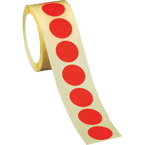 Markierungspunkt, blanko, rot, Haftpapier, permanent, Ø 25mm, 500/Rolle-Beschreibung lesen