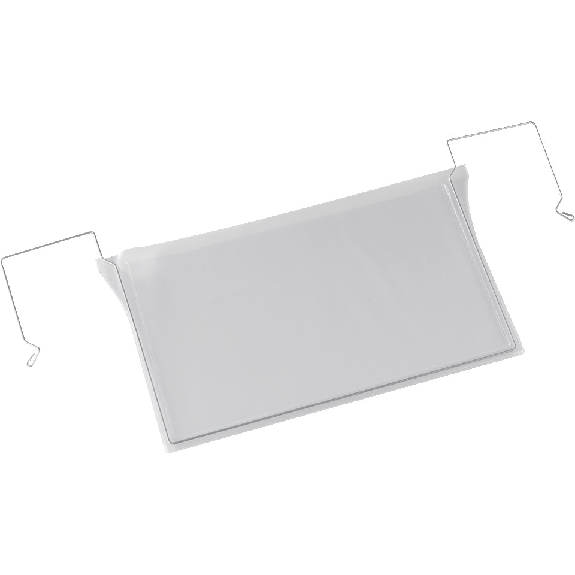 Lagerbelegtaschen mit Haken, Querformat, transparent, PVC, 445x195mm, 10/VE-Lire la description