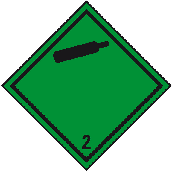 Verpackungskennzeichen Kl.2.2 Nicht entfl..., Haftpapier, permanent, 100x100mm, 1000/Rolle, IMDG-Code, GGVSEB, ADR, IATA-Beschreibung lesen