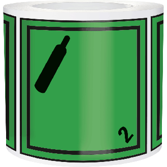Verpackungskennzeichen Kl.2.2 Nicht entfl..., Haftpapier, permanent, 100x100mm, 1000/Rolle, IMDG-Code, GGVSEB, ADR, IATA-Beschreibung lesen