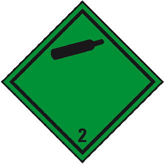 Verpackungskennzeichen Kl.2.2 Nicht entfl..., Haftpapier, permanent, 100x100mm, 1000/Rolle, IMDG-Code, GGVSEB, ADR, IATA-Beschreibung lesen