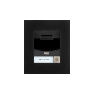 IP Solo Flush Black, Netzwerk Türstation, 1 Ruf Taste, Basiseinheit, Kamera, IK08, IP54, schwarz, Unterputz-Beschreibung lesen