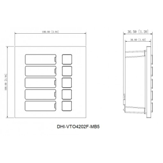 Dahua - VTO4202F-MB5 - 5 Knopf Modul, - 5 Klingel / 5 Knopf Modul - Material: Aluminium - IP65, IK07-Beschreibung lesen
