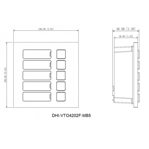 Dahua - VTO4202F-MB5 - 5 Knopf Modul, - 5 Klingel / 5 Knopf Modul - Material: Aluminium - IP65, IK07 Dahua - VTO4202F-MB5 - 5 Knopf Modul, - 5 Klingel / 5 Knopf Modul - Material: Aluminium - IP65, IK07-Beschreibung lesen