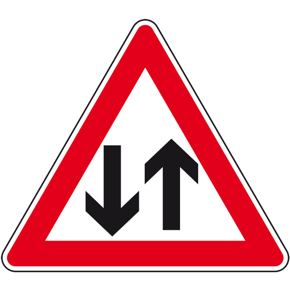 Verkehrszeichen Gegenverkehr, Nr.125, Aluminium RA2, reflektierend, SL 900mm, DIN 67520-Beschreibung lesen