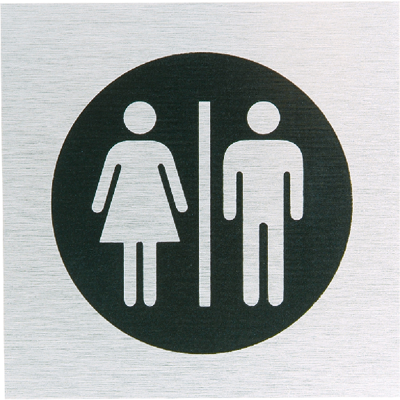 Türschild Damen/Herren WC, Aluminium, selbstklebend, 80x80mm, ASR A4.1 Türschild Damen/Herren WC, Aluminium, selbstklebend, 80x80mm, ASR A4.1-Beschreibung lesen