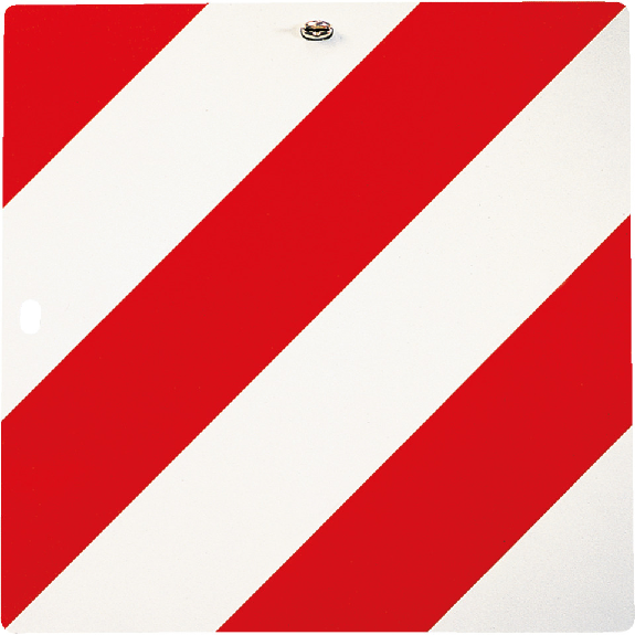 Warntafel Typ A, für Land- und Forstwirtschaft, rot/weiß schraffiert, Aluminium, retroreflektierend RA1, 423x423mm-Beschreibung lesen