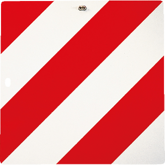 Warntafel Typ A, für Land- und Forstwirtschaft, rot/weiß schraffiert, Aluminium, retroreflektierend RA1, 423x423mm-Beschreibung lesen