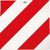 Warntafel Typ A, für Land- und Forstwirtschaft, rot/weiß schraffiert, Aluminium, retroreflektierend RA1, 423x423mm