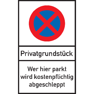 Verkehrszeichen Privatgrundstück Wer hier parkt..., Aluminium, 400x250 mm-Beschreibung lesen