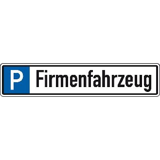 Parkplatzreservierungsschild Firmenfahrzeug, mit Befestigungsset 2, 520x110mm-Beschreibung lesen