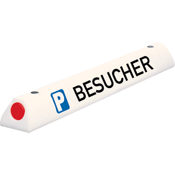 Parkplatzbegrenzung BESUCHER, mit 2 roten Reflektoren, weiß, 900x100x90mm-Beschreibung lesen