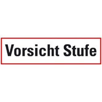 Hinweisschild Vorsicht Stufe, Folie, selbstklebend, 70x250mm-Beschreibung lesen
