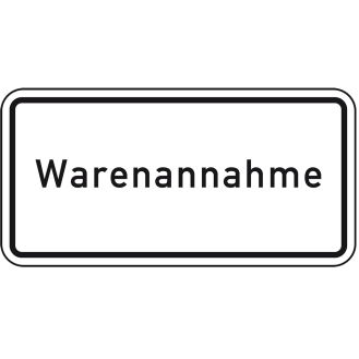 Hinweisschild Warenannahme, Aluminium RA0, reflektierend, 600x330mm, DIN 67520-Beschreibung lesen
