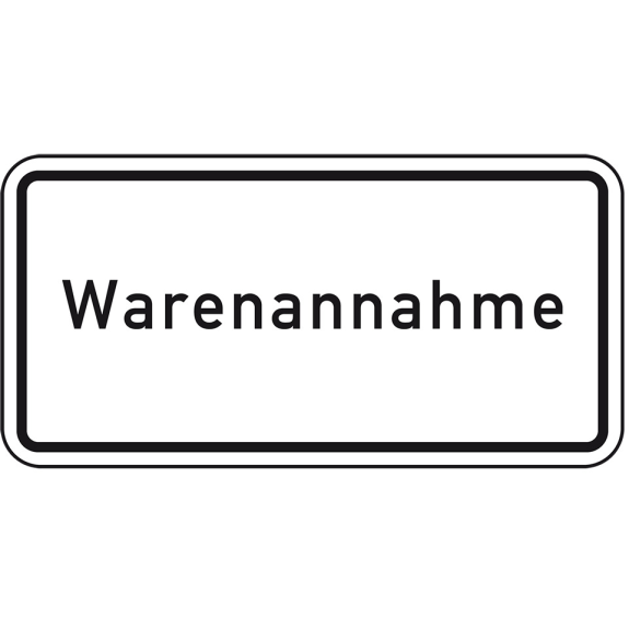 Hinweisschild Warenannahme, Aluminium RA0, reflektierend, 600x330mm, DIN 67520 Hinweisschild Warenannahme, Aluminium RA0, reflektierend, 600x330mm, DIN 67520-Beschreibung lesen