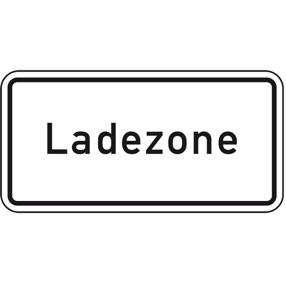 Hinweisschild Ladezone, Nr. 1012-30, Aluminium RA0, reflektierend, 600x330mm, DIN 67520-Leggi tutto