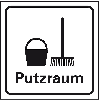 Standard Piktogramm Putzraum, weiß/schwarz, Folie, selbstklebend, 150x150mm Standard Piktogramm Putzraum, weiß/schwarz, Folie, selbstklebend, 150x150mm
