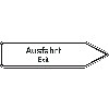 Wegweiser Ausfahrt/Exit, 2-sprachig, rechtsweisend, Aluminium RA0, 1400x350mm, DIN 67520 Wegweiser Ausfahrt/Exit, 2-sprachig, rechtsweisend, Aluminium RA0, 1400x350mm, DIN 67520
