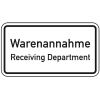 Hinweisschild 2-spr. Warenannahme Receiving Dep., Aluminium RA0, reflektierend, 600x330mm, DIN 67520 Hinweisschild 2-spr. Warenannahme Receiving Dep., Aluminium RA0, reflektierend, 600x330mm, DIN 67520