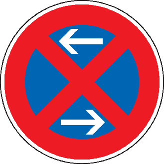 Verkehrszeichen Absolutes Haltverbot Mitte, Nr.283-30, Alu RA0, reflektierend, Ø 600mm, DIN 67520-Beschreibung lesen