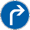 Verkehrszeichen Fahrtrichtung rechts, Nr.209, Aluminium RA2, reflektierend, Ø 600mm, DIN 67520, nach StVO Verkehrszeichen Fahrtrichtung rechts, Nr.209, Aluminium RA2, reflektierend, Ø 600mm, DIN 67520, nach StVO