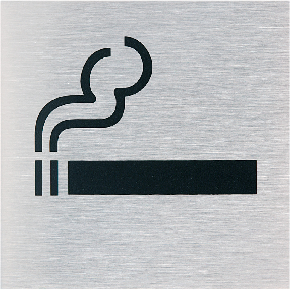 Edelstahlpiktogramm Rauchen erlaubt, Edelstahl, selbstklebend, 70x70mm-Beschreibung lesen