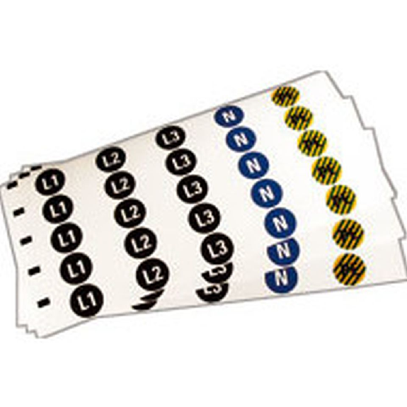 Leiterkennzeichen Sortimentsbogen, Folie, selbstklebend, Ø16mm, 25/Bogen-Beschreibung lesen