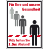 Hinweisschild Für Ihre Gesundheit ... Abstand, Kunststoff, 400x300mm Hinweisschild Für Ihre Gesundheit ... Abstand, Kunststoff, 400x300mm