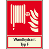 PERMALIGHT power langnachleuchtend Brandschutz Kombischild Wandhydrant, Aluminium, 200x270mm, ASR DIN EN ISO 7010 F002